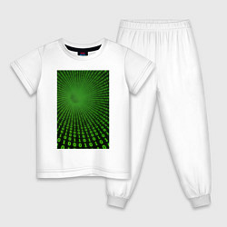 Пижама хлопковая детская Цифровая иллюзия, цвет: белый