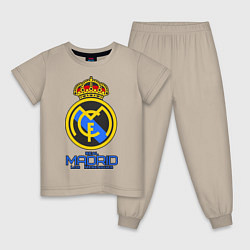 Пижама хлопковая детская Real Madrid, цвет: миндальный