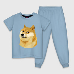 Пижама хлопковая детская Doge, цвет: мягкое небо