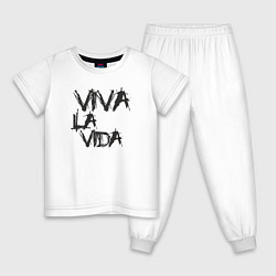 Пижама хлопковая детская Viva La Vida, цвет: белый