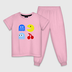 Пижама хлопковая детская Pac-Man Pack, цвет: светло-розовый