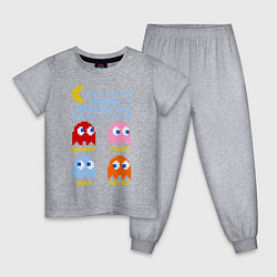 Пижама хлопковая детская Pac-Man: Usual Suspects, цвет: меланж