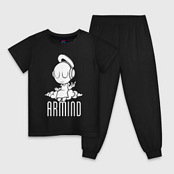 Пижама хлопковая детская Armind, цвет: черный