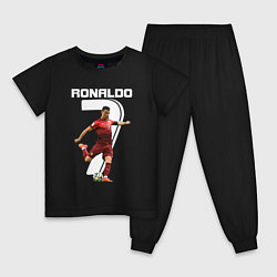 Пижама хлопковая детская Ronaldo 07, цвет: черный