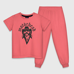 Пижама хлопковая детская Motorhead Rocker, цвет: коралловый