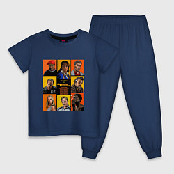 Пижама хлопковая детская Jackie Brown, цвет: тёмно-синий