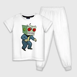 Пижама хлопковая детская Fallout Robo, цвет: белый
