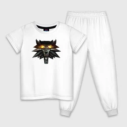 Пижама хлопковая детская Witcher 3 Wild Hunt, цвет: белый