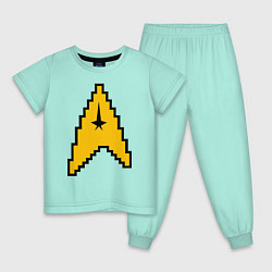 Пижама хлопковая детская Star Trek: 8 bit, цвет: мятный
