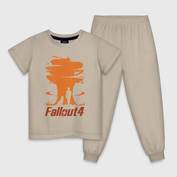 Пижама хлопковая детская Fallout 4: Atomic Bomb, цвет: миндальный
