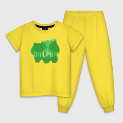 Пижама хлопковая детская Bulbasaur Shadow, цвет: желтый