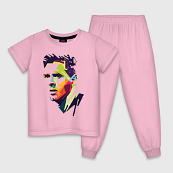 Пижама хлопковая детская Lionel Messi: fun-art, цвет: светло-розовый