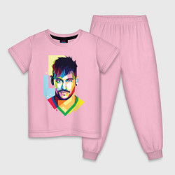 Пижама хлопковая детская Neymar: fun-art, цвет: светло-розовый