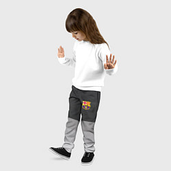 Брюки детские ФК Барселона: Серый стиль, цвет: 3D-принт — фото 2