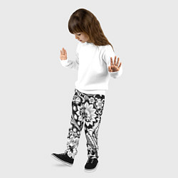 Брюки детские Хохлома черно-белая, цвет: 3D-принт — фото 2