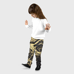 Брюки детские Золотой мрамор, цвет: 3D-принт — фото 2