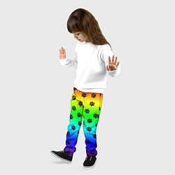 Брюки детские Следы на радуге, цвет: 3D-принт — фото 2