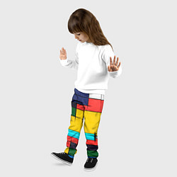 Брюки детские Абстрактные фигуры цвета, цвет: 3D-принт — фото 2