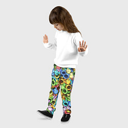 Брюки детские Цветные Поп Котики, цвет: 3D-принт — фото 2