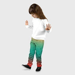 Брюки детские Красно-бирюзовый градиент, цвет: 3D-принт — фото 2