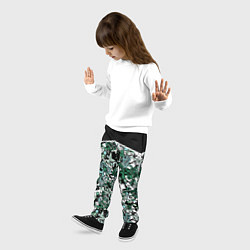 Брюки детские Черно-зеленые каракули, цвет: 3D-принт — фото 2