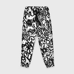 Брюки детские Graffiti black on white, цвет: 3D-принт