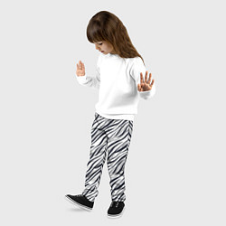 Брюки детские Черно-белый полосатый тигровый, цвет: 3D-принт — фото 2