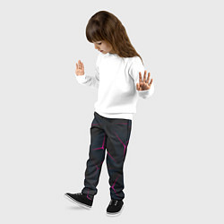 Брюки детские Неоновые углы На черном Фоне, цвет: 3D-принт — фото 2
