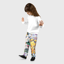 Брюки детские Цветы Красочный Лакфиоль, цвет: 3D-принт — фото 2