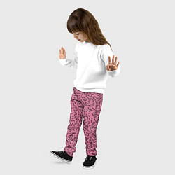Брюки детские Минималистический паттерн на розовом фоне, цвет: 3D-принт — фото 2