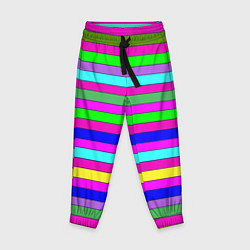 Брюки детские Multicolored neon bright stripes, цвет: 3D-принт