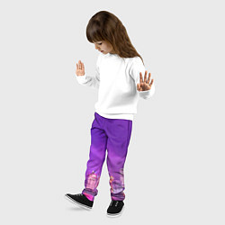 Брюки детские Неоновый мегаполис - Фиолетовый, цвет: 3D-принт — фото 2