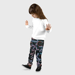 Брюки детские Абстрактные металлические фигуры - Сиреневый, цвет: 3D-принт — фото 2