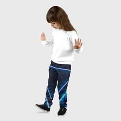Брюки детские Неоновые фигуры во тьме - Голубой, цвет: 3D-принт — фото 2