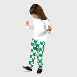 Брюки детские ФК Ахмат на фоне бело зеленой формы в квадрат, цвет: 3D-принт — фото 2