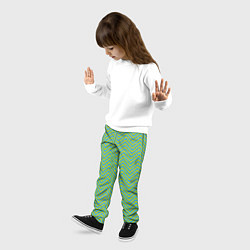 Брюки детские Зеленые зигзаги, цвет: 3D-принт — фото 2