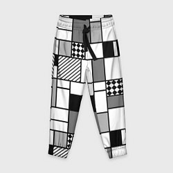 Детские брюки Черно белый геометрический скандинавский узор