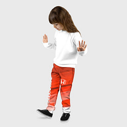 Брюки детские Хонда - Красно-белая абстракция, цвет: 3D-принт — фото 2