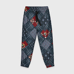 Детские брюки Red and blue denim patchwork