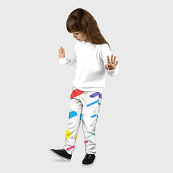 Брюки детские Разноцветные круги и полосы, цвет: 3D-принт — фото 2