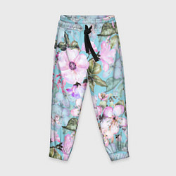 Детские брюки Яблоня в цвету акварель