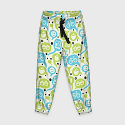 Брюки детские Геймпад, велосипед и смайл в пузыре, цвет: 3D-принт
