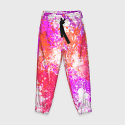 Брюки детские Разбрызганная красная краска - светлый фон, цвет: 3D-принт