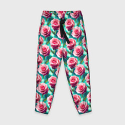 Детские брюки Узор из розовых роз