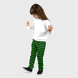 Брюки детские Черно-зеленые полосы, цвет: 3D-принт — фото 2