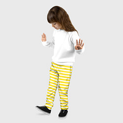 Брюки детские Светло-желтые полосы, цвет: 3D-принт — фото 2