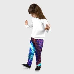 Брюки детские Неоновый водоворот, цвет: 3D-принт — фото 2
