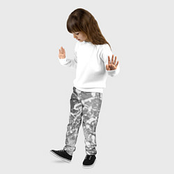 Брюки детские Текстура - White on gray, цвет: 3D-принт — фото 2