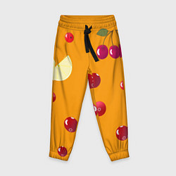 Детские брюки Ягоды и лимон, оранжевый фон