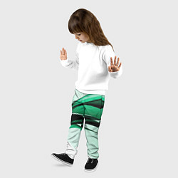 Брюки детские White green black, цвет: 3D-принт — фото 2